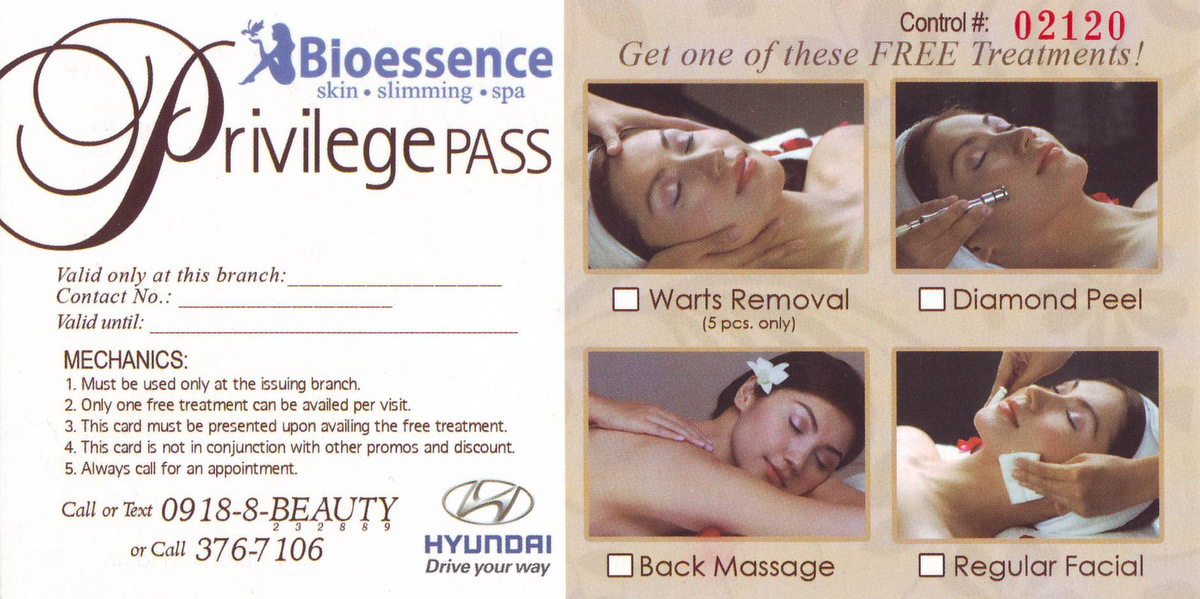 Bioessence Privilege Pass GC Giveaway! Manila On Sale