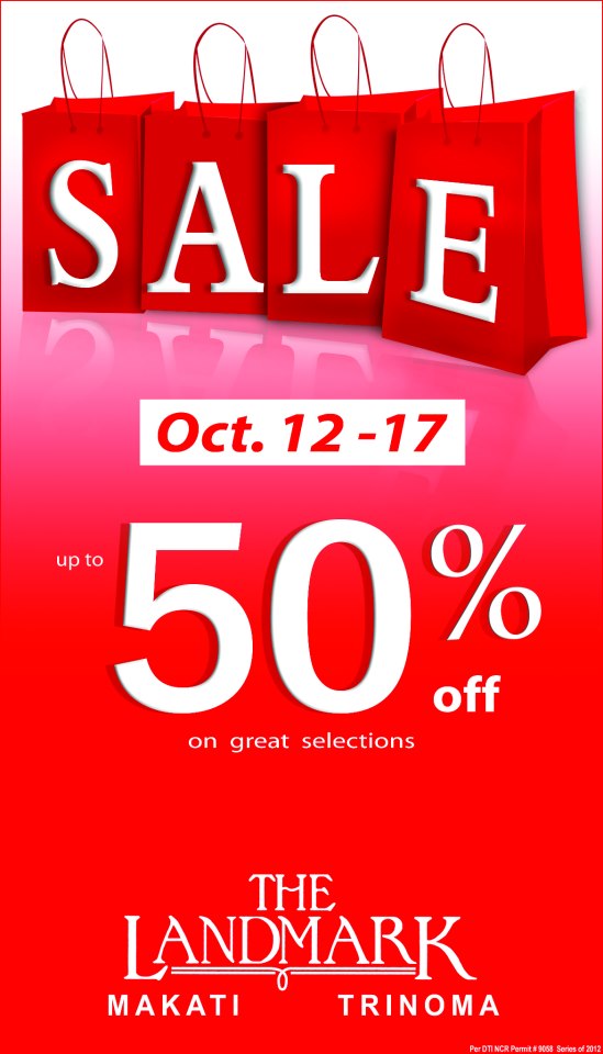 The Landmark Makati & Trinoma Sale October 2012 | Manila On Sale