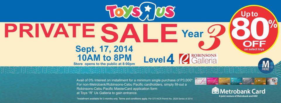 Toys R Us Philippines Manila On Sale   Toys R Us Private Sale @ Robinsons Galleria September 2014 960x355 