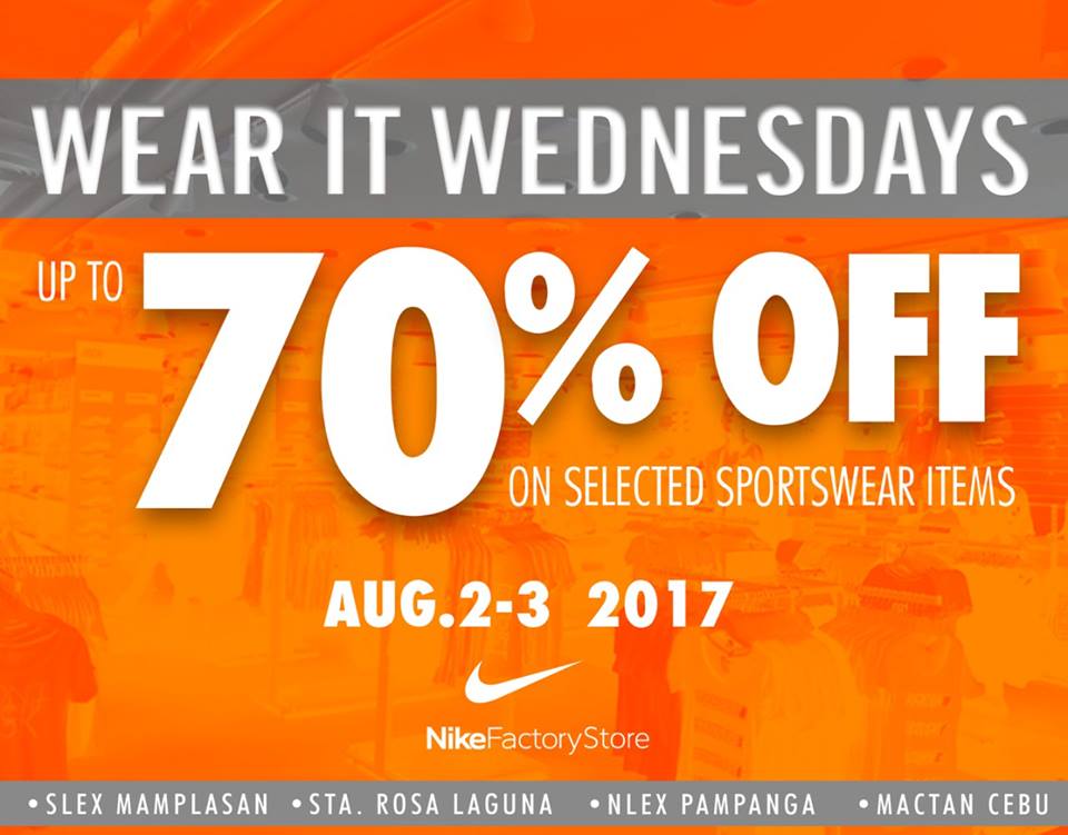 Nike Factory Store Wear It Wednesdays: up to 70% Off! | Manila On Sale