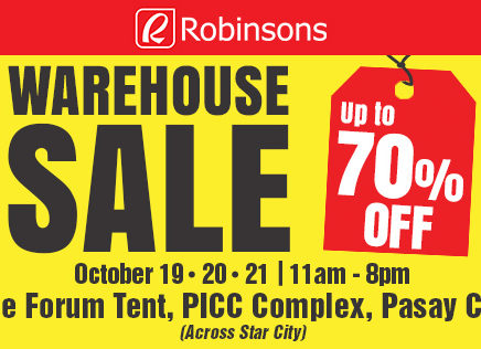 Robinsons Warehouse Sale October 2018 | Manila On Sale 2020