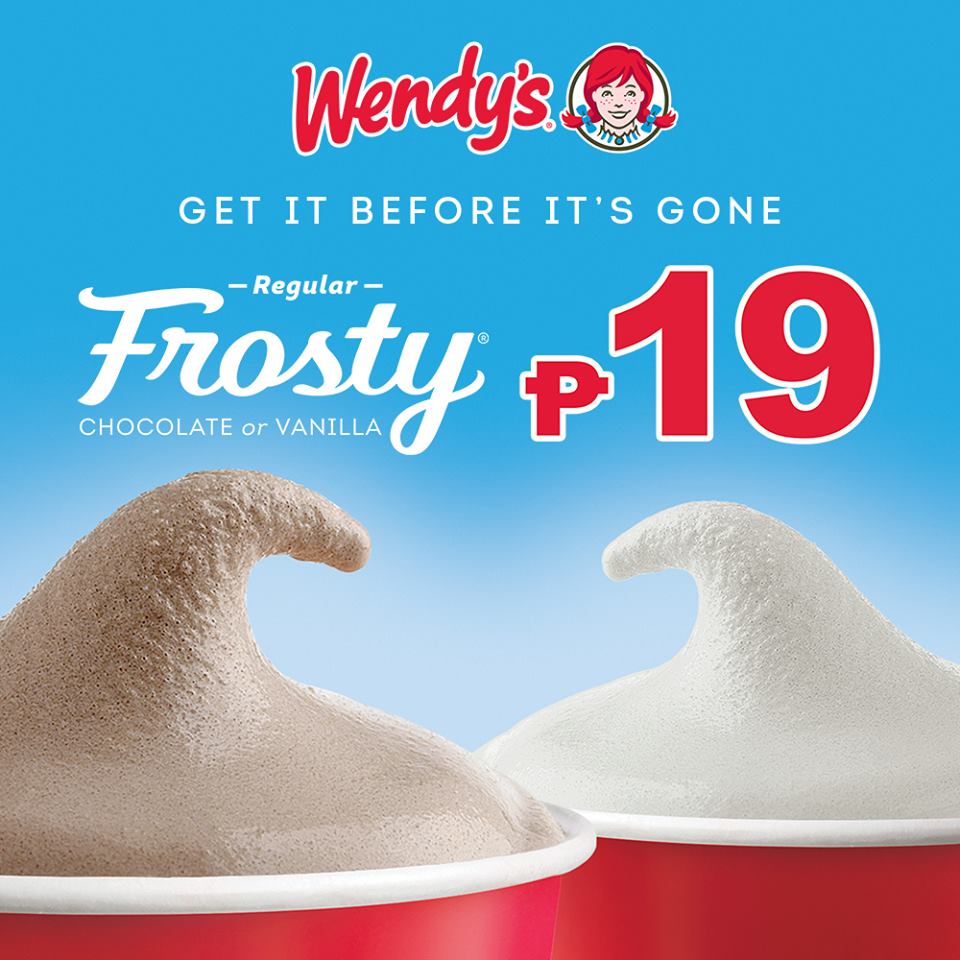 Wendy's Frosty For Only Php19 October 2018 | Manila On Sale