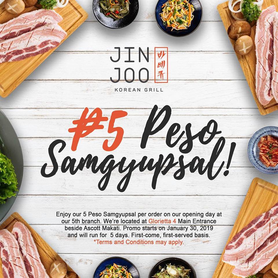 Php5 Samgyupsal at Jin Joo Glorietta | Manila On Sale