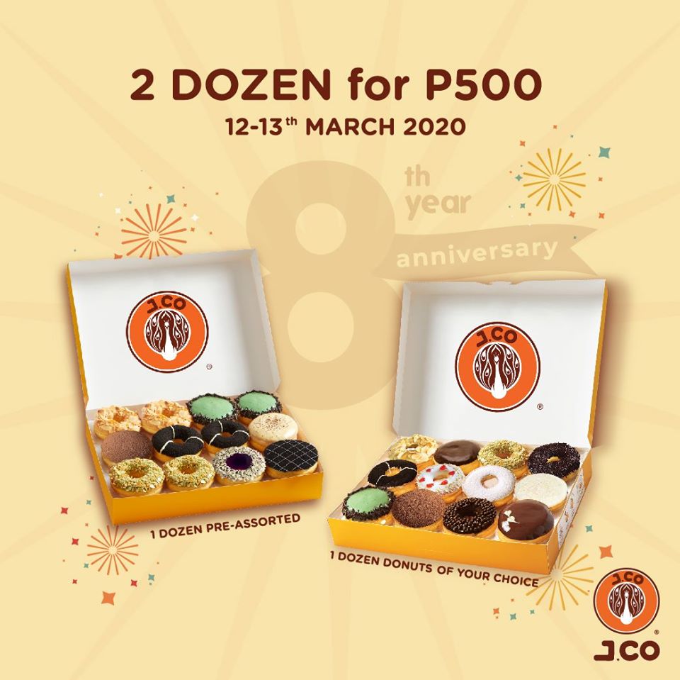 J Co 8th Anniversary Donut Promo March Manila On Sale