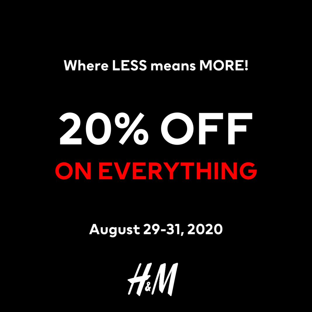 h&m 20 off $60