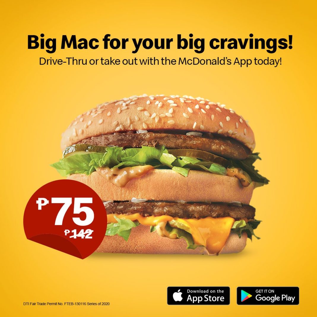 Big Mac for ONLY ₱75 via the MCDO App Manila On Sale