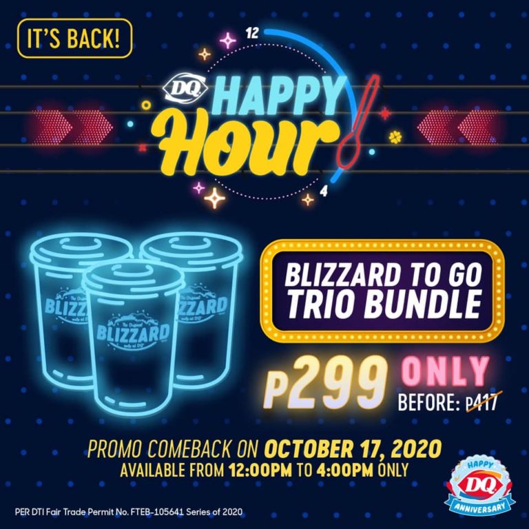 Dairy Queen Happy Hour Promo is back on Oct 17 Manila On Sale