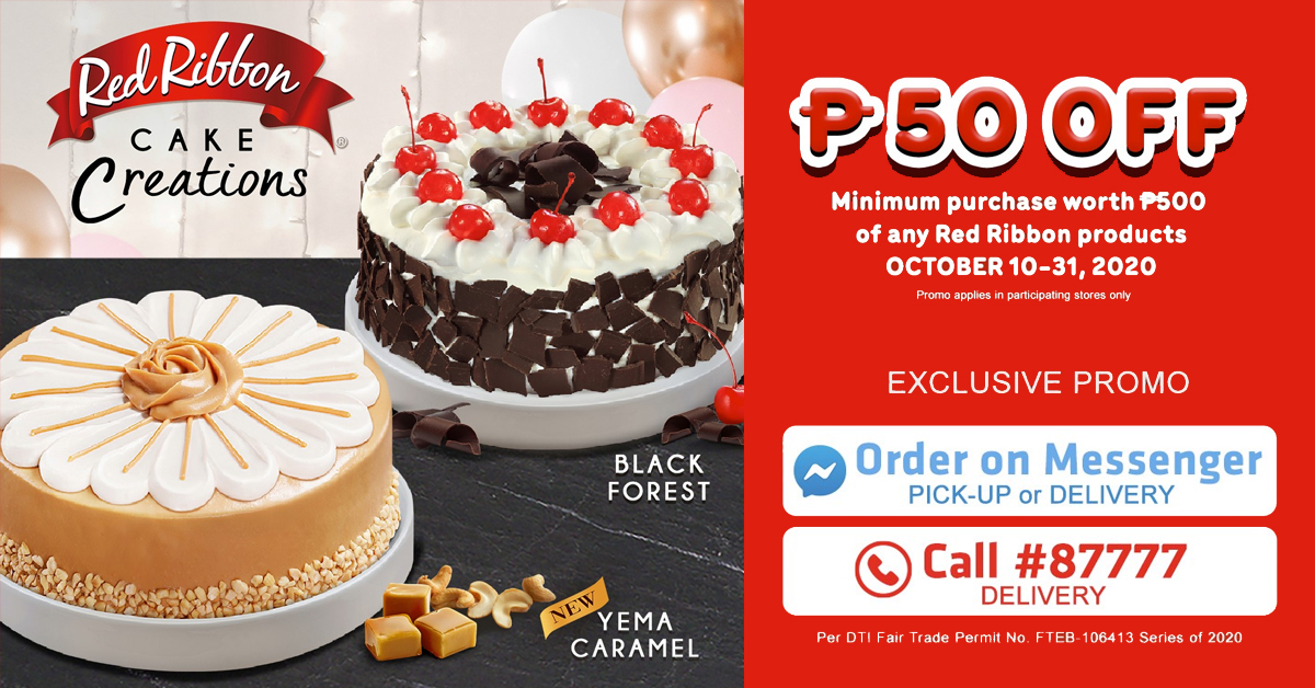 Red Ribbon P50 OFF October Promo | Manila On Sale