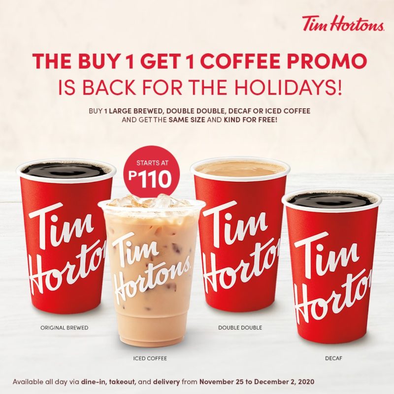 Tim Hortons Buy 1 Get 1 Coffee | Manila On Sale