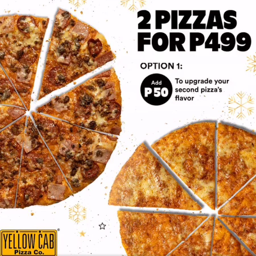 Yellow Cab Two Pizza for only P499 Promo Manila On Sale