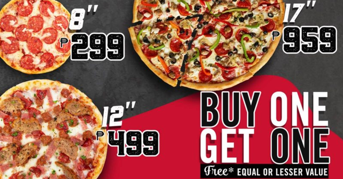 Sbarro Buy 1 Get 1 Pizza Promo Manila On Sale