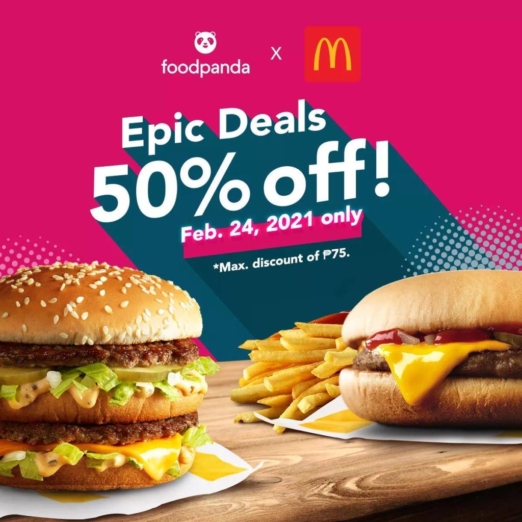 McDonald’s Epic 50 OFF Deal via FoodPanda Manila On Sale