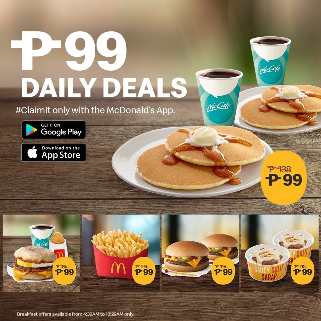 McDonald’s – P99 Daily Deals | Manila On Sale