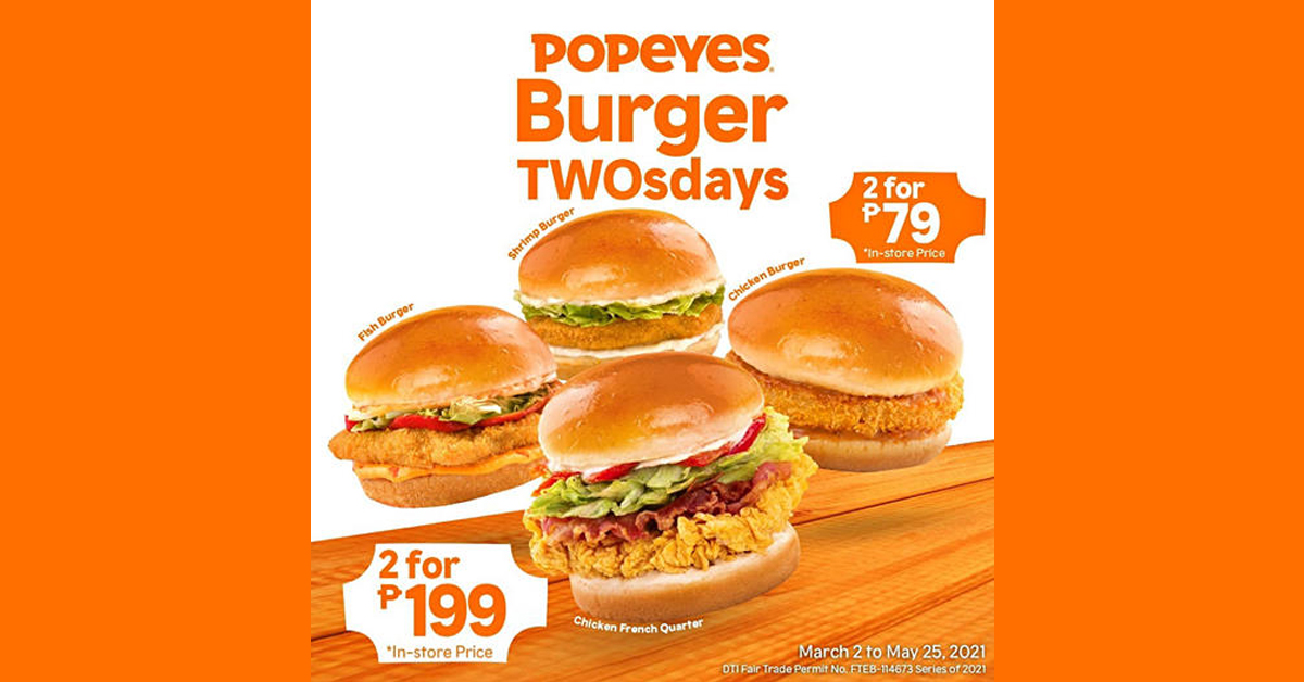 Popeyes – TWOsdays Promo | Manila On Sale