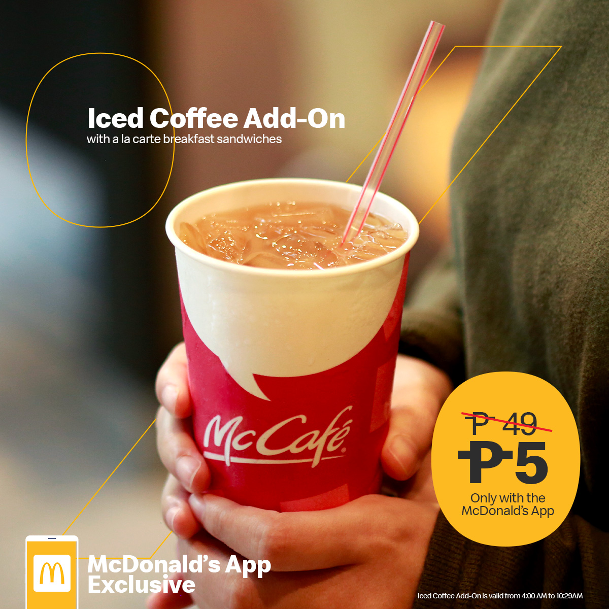 McDonald’s P5 ICED COFFEE addon Promo Manila On Sale