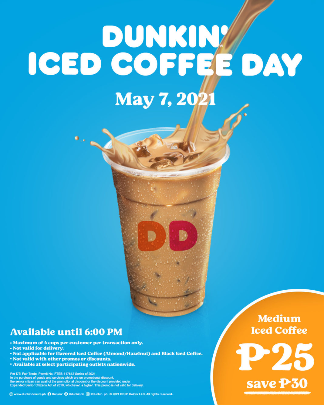 Dunkin’ Donuts Ice Coffee Day (P25) Manila On Sale