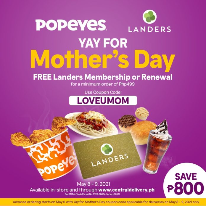 Popeyes FREE Landers Membership Promo Manila On Sale