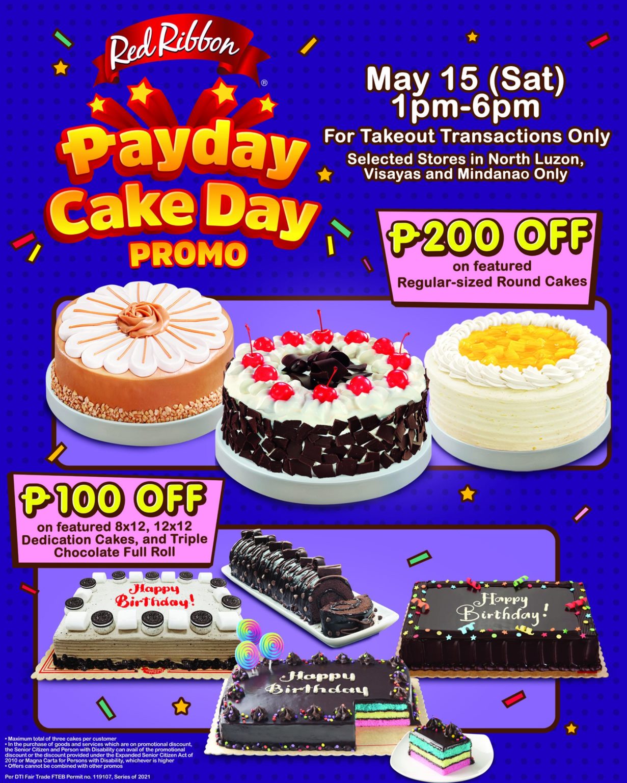 Red Ribbon Payday Cake Day Promo Manila On Sale