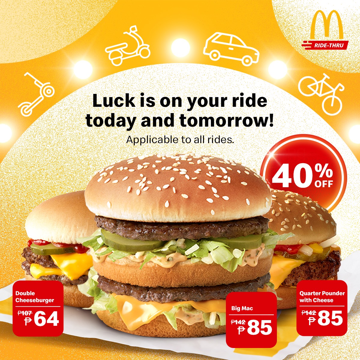 Mcdonalds Burger Ride Thru Promo Manila On Sale