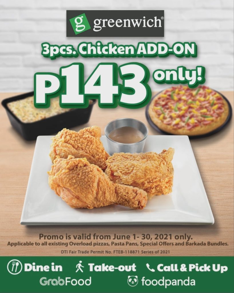 Greenwich P143 Chicken Add On Promo Manila On Sale