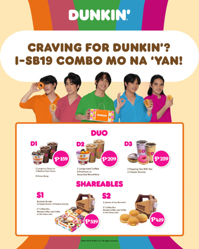 Dunkin Donuts Sb19 Combos Manila On Sale 1873