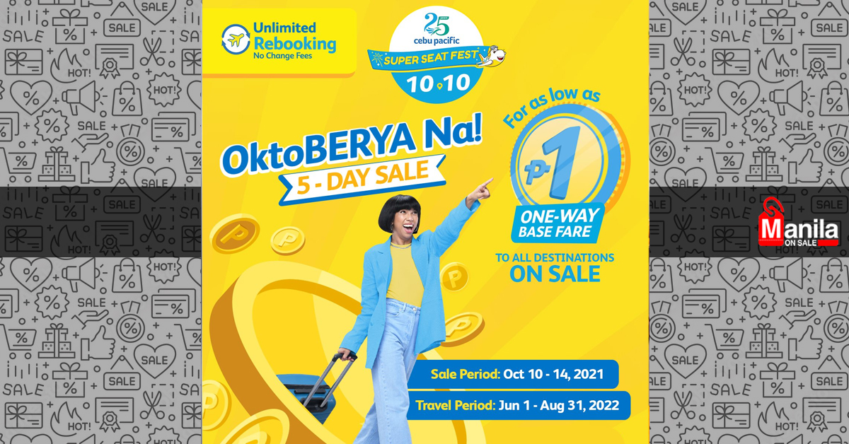 Cebu Pacific – 5-Day P1SO Sale | Manila On Sale