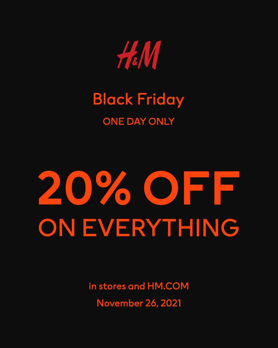 H M Black Friday Sale 20 OFF On Everything Manila On Sale