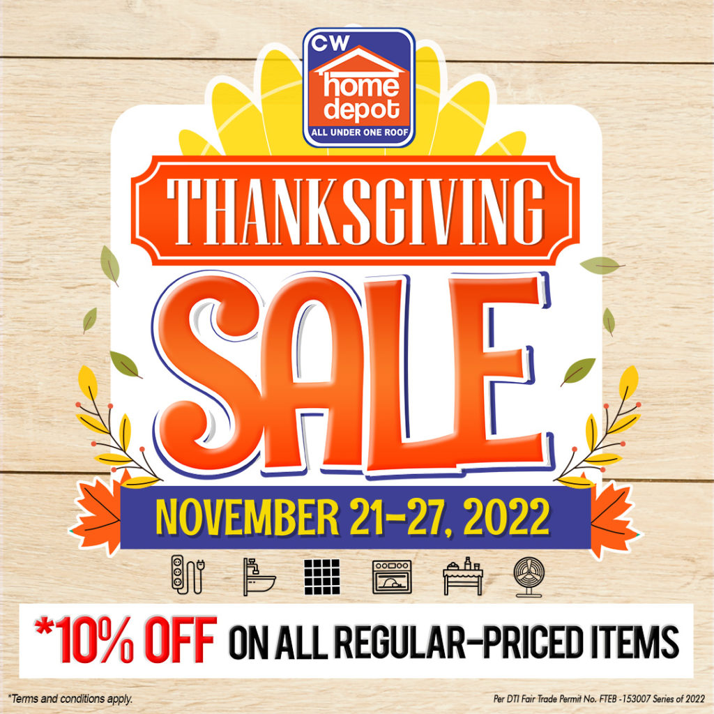 CW Home Depot Thanksgiving Sale Manila On Sale